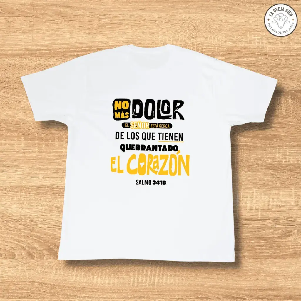 Camiseta Blanca de Algodón "No más dolor"