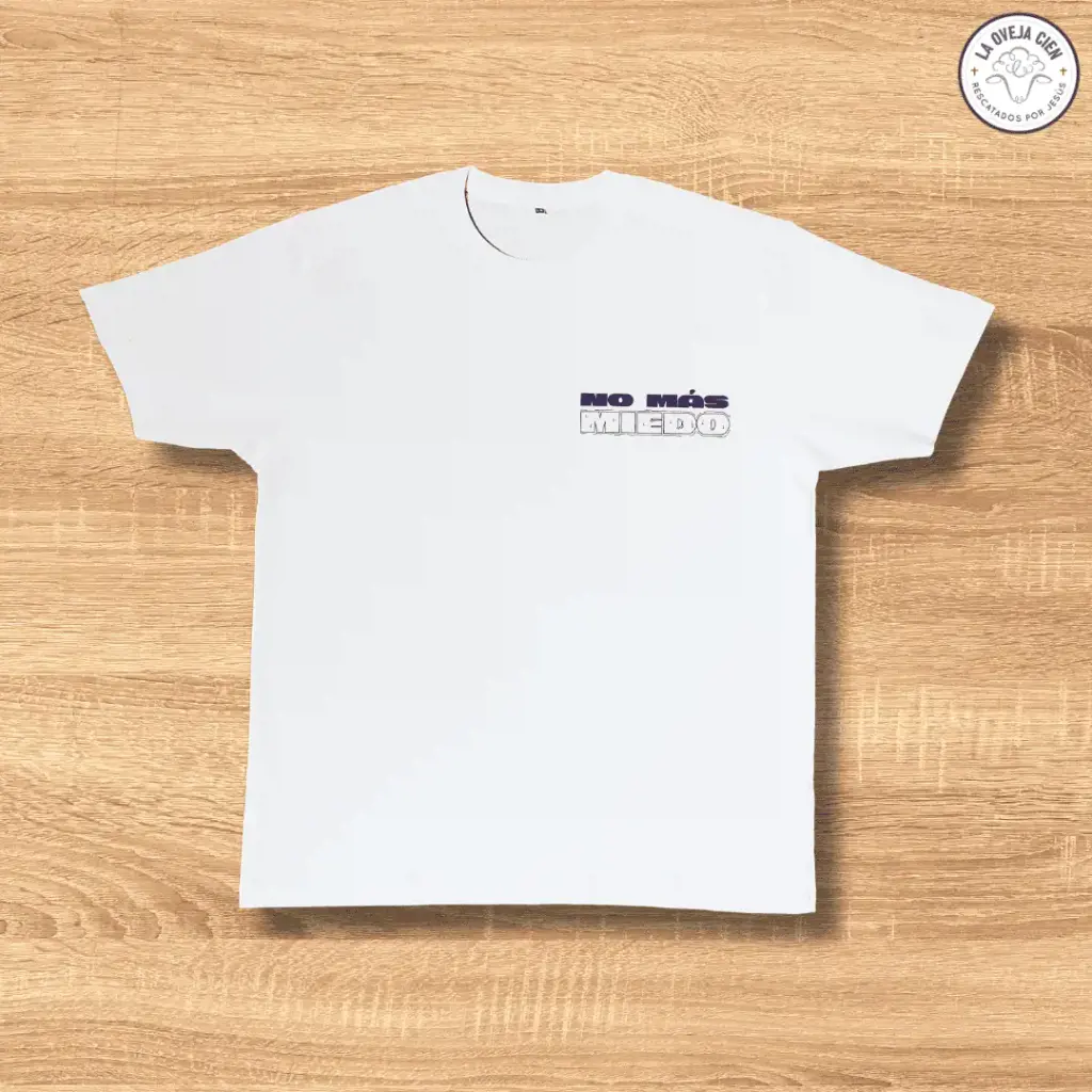 Camiseta Blanca de Algodón "No más miedo"
