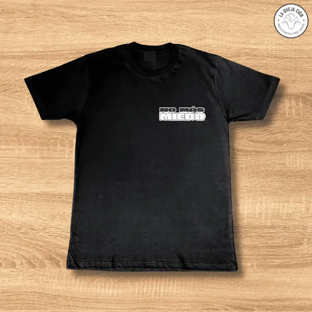 Camiseta Negra de Algodón "No más miedo"
