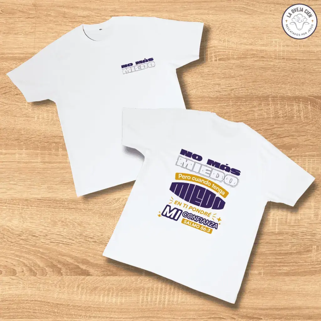 Camiseta Blanca de Algodón "No más miedo"