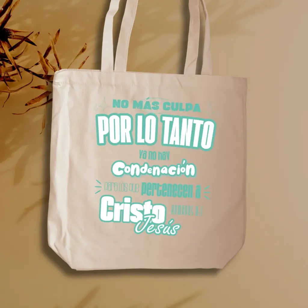 Tote Bag de tocuyo "No más culpa"