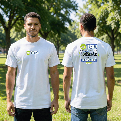 Camiseta de Algodón "No más tristeza"