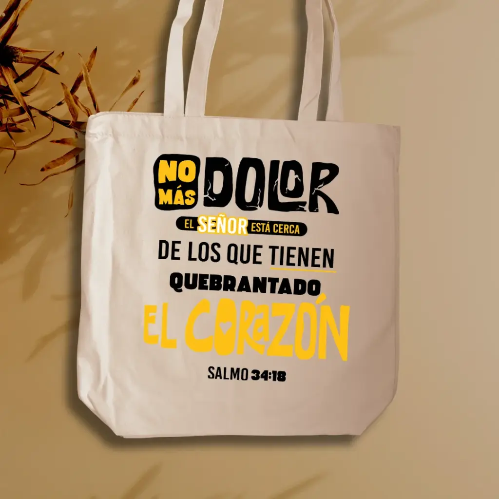 Tote Bag de tocuyo "No más dolor"