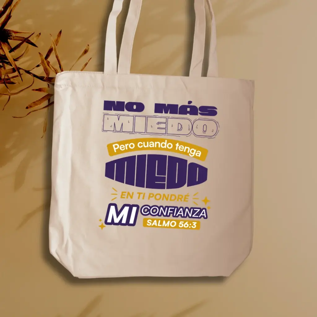 Tote Bag de tocuyo "No más miedo"